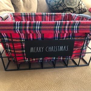 Rae Dunn Christmas fabric basket with removable fabric liner